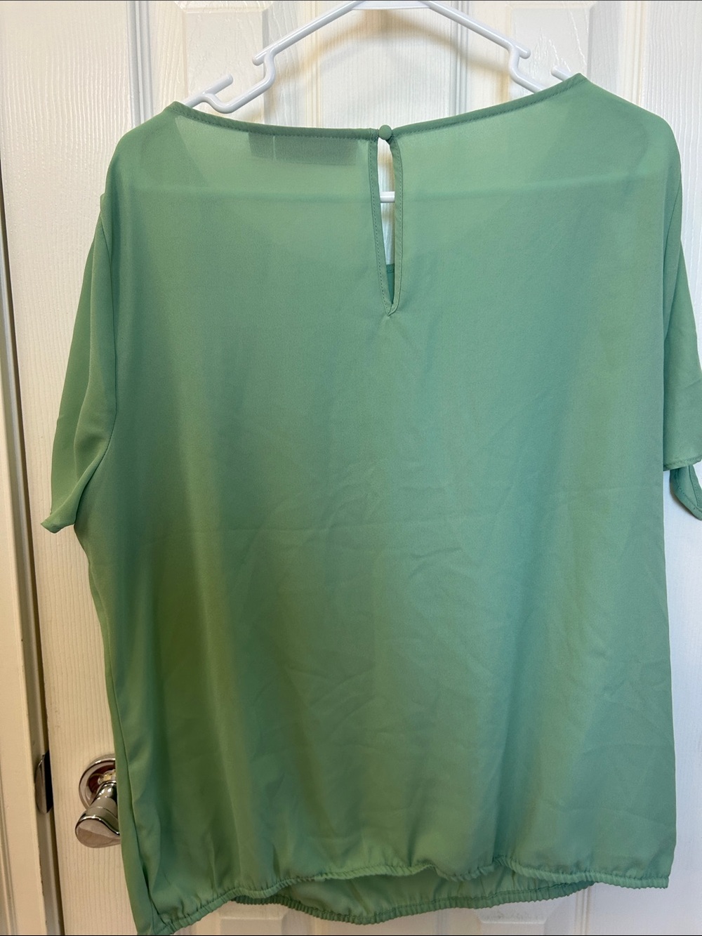 New York & Company Light Sage Tie-Sleeve Blouse - Picture 5 of 5